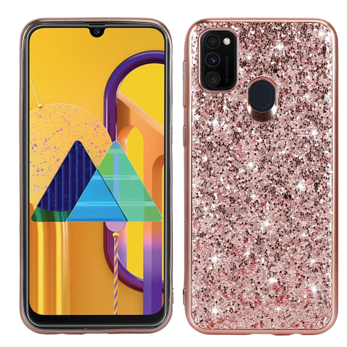 Estuche protector de TPU a prueba de golpes con polvo de brillo, For Xiaomi Redmi Note 9 / 10X 4G, For Xiaomi Note 10 Lite, For Samsung Galaxy Note 20, For Samsung Galaxy A21s, For Samsung Galaxy A41, For Samsung Galaxy A51 5G