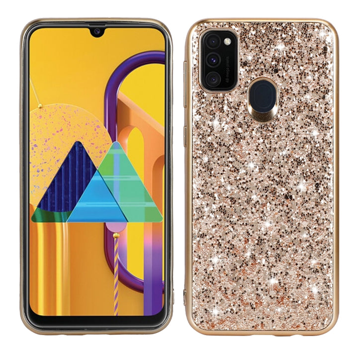 Estuche protector de TPU a prueba de golpes con polvo de brillo, For Xiaomi Redmi Note 9 / 10X 4G, For Xiaomi Note 10 Lite, For Samsung Galaxy Note 20, For Samsung Galaxy A21s, For Samsung Galaxy A41, For Samsung Galaxy A51 5G