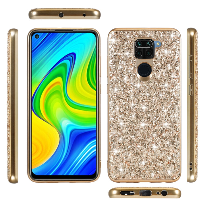 Estuche protector de TPU a prueba de golpes con polvo de brillo, For Xiaomi Redmi Note 9 / 10X 4G, For Xiaomi Note 10 Lite, For Samsung Galaxy Note 20, For Samsung Galaxy A21s, For Samsung Galaxy A41, For Samsung Galaxy A51 5G