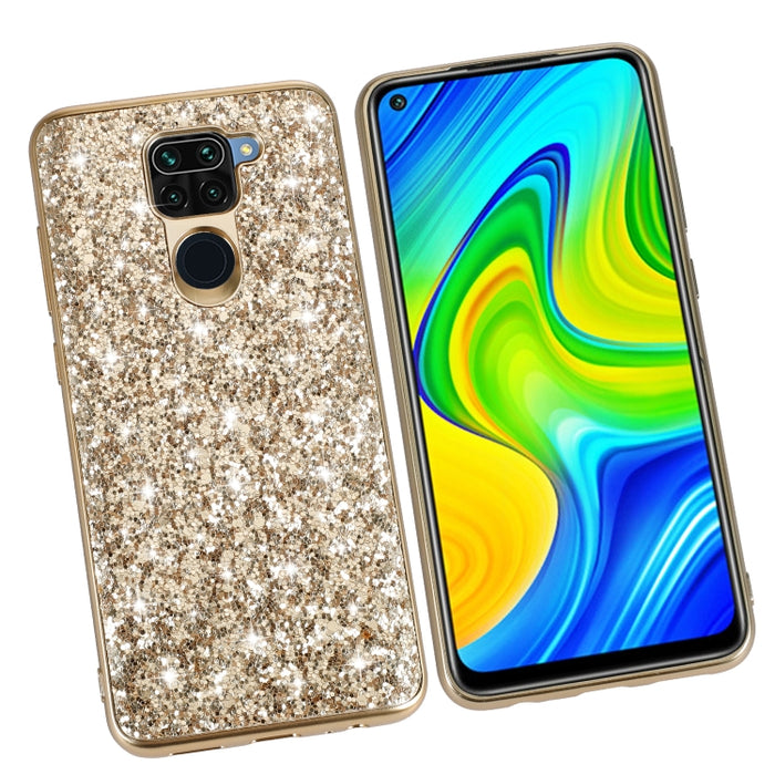 Estuche protector de TPU a prueba de golpes con polvo de brillo, For Xiaomi Redmi Note 9 / 10X 4G, For Xiaomi Note 10 Lite, For Samsung Galaxy Note 20, For Samsung Galaxy A21s, For Samsung Galaxy A41, For Samsung Galaxy A51 5G