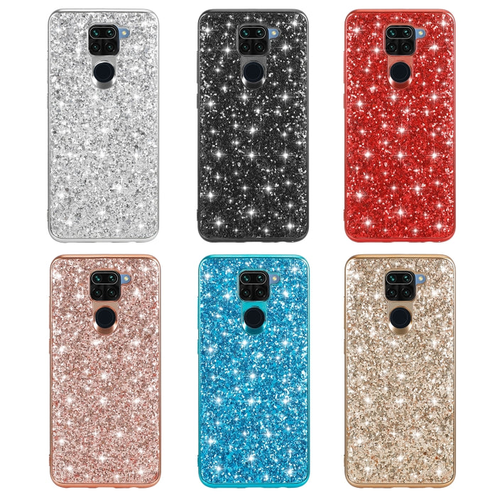 Estuche protector de TPU a prueba de golpes con polvo de brillo, For Xiaomi Redmi Note 9 / 10X 4G, For Xiaomi Note 10 Lite, For Samsung Galaxy Note 20, For Samsung Galaxy A21s, For Samsung Galaxy A41, For Samsung Galaxy A51 5G