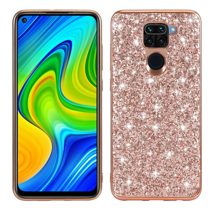 Estuche protector de TPU a prueba de golpes con polvo de brillo, For Xiaomi Redmi Note 9 / 10X 4G, For Xiaomi Note 10 Lite, For Samsung Galaxy Note 20, For Samsung Galaxy A21s, For Samsung Galaxy A41, For Samsung Galaxy A51 5G