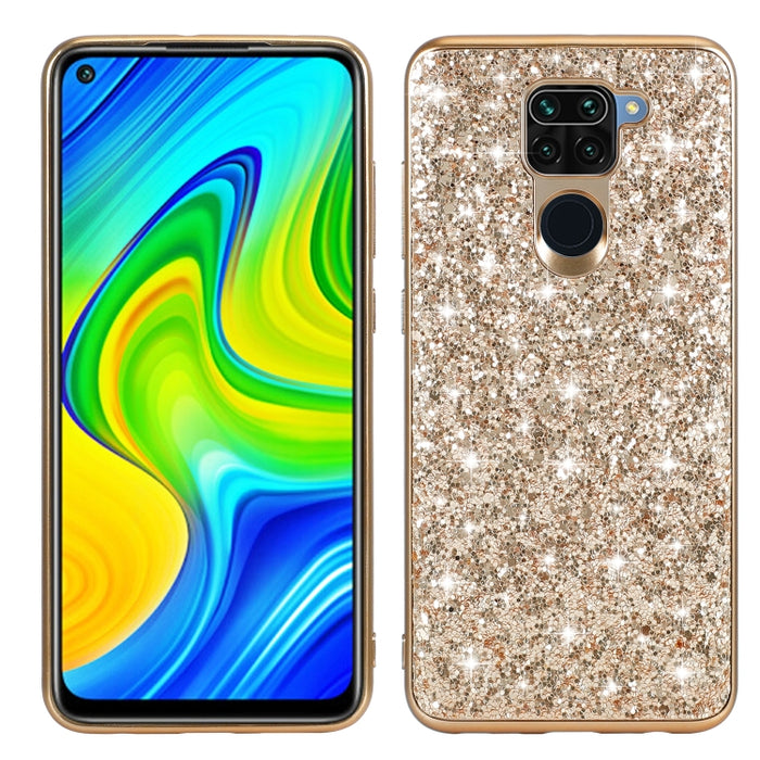 Estuche protector de TPU a prueba de golpes con polvo de brillo, For Xiaomi Redmi Note 9 / 10X 4G, For Xiaomi Note 10 Lite, For Samsung Galaxy Note 20, For Samsung Galaxy A21s, For Samsung Galaxy A41, For Samsung Galaxy A51 5G