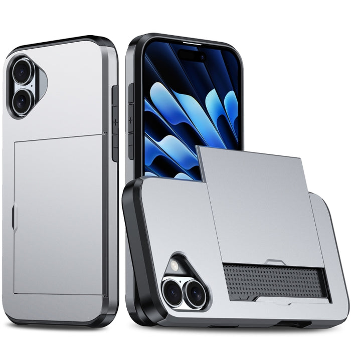 Funda para teléfono con armadura a prueba de golpes y ranura para tarjetas, For iPhone 17 Pro Max, For iPhone 17 Pro, For iPhone 17, For iPhone Air, iPhone 16e, For iPhone 16 Pro Max, For iPhone 16 Pro, For iPhone 16 Plus