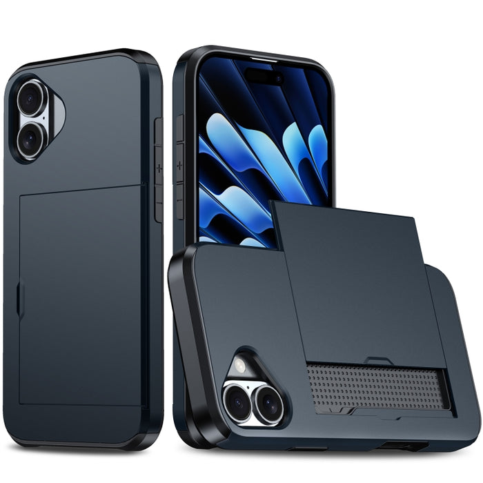Funda para teléfono con armadura a prueba de golpes y ranura para tarjetas, For iPhone 17 Pro Max, For iPhone 17 Pro, For iPhone 17, For iPhone Air, iPhone 16e, For iPhone 16 Pro Max, For iPhone 16 Pro, For iPhone 16 Plus