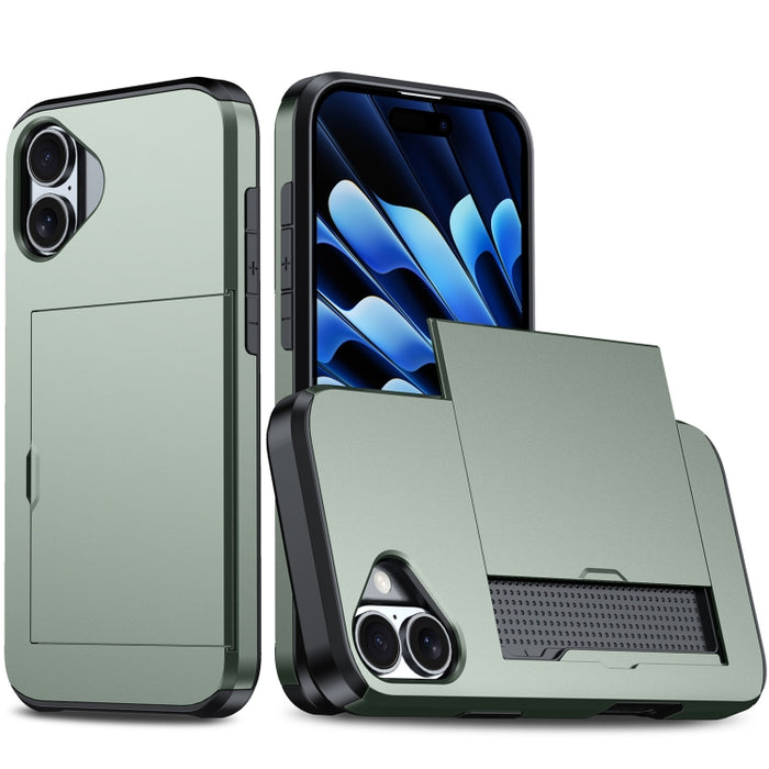 Funda para teléfono con armadura a prueba de golpes y ranura para tarjetas, For iPhone 17 Pro Max, For iPhone 17 Pro, For iPhone 17, For iPhone Air, iPhone 16e, For iPhone 16 Pro Max, For iPhone 16 Pro, For iPhone 16 Plus