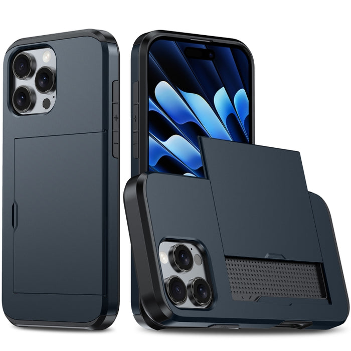 Funda para teléfono con armadura a prueba de golpes y ranura para tarjetas, For iPhone 17 Pro Max, For iPhone 17 Pro, For iPhone 17, For iPhone Air, iPhone 16e, For iPhone 16 Pro Max, For iPhone 16 Pro, For iPhone 16 Plus