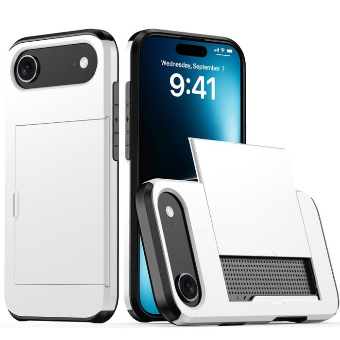 Funda para teléfono con armadura a prueba de golpes y ranura para tarjetas, For iPhone 17 Pro Max, For iPhone 17 Pro, For iPhone 17, For iPhone Air, iPhone 16e, For iPhone 16 Pro Max, For iPhone 16 Pro, For iPhone 16 Plus