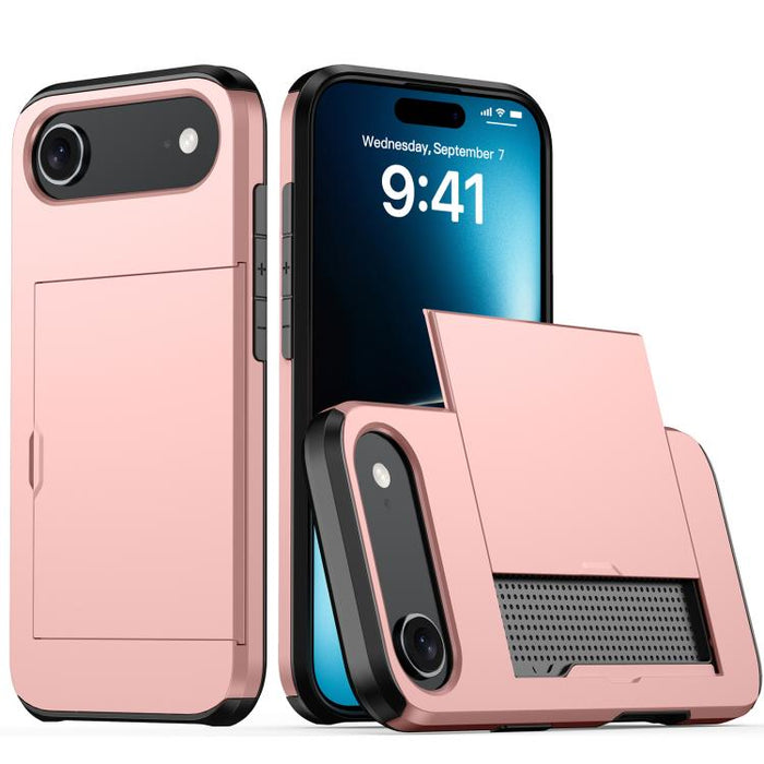 Funda para teléfono con armadura a prueba de golpes y ranura para tarjetas, For iPhone 17 Pro Max, For iPhone 17 Pro, For iPhone 17, For iPhone Air, iPhone 16e, For iPhone 16 Pro Max, For iPhone 16 Pro, For iPhone 16 Plus