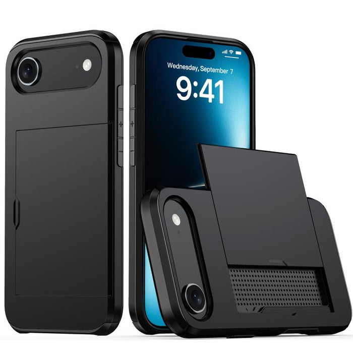 Funda para teléfono con armadura a prueba de golpes y ranura para tarjetas, For iPhone 17 Pro Max, For iPhone 17 Pro, For iPhone 17, For iPhone Air, iPhone 16e, For iPhone 16 Pro Max, For iPhone 16 Pro, For iPhone 16 Plus