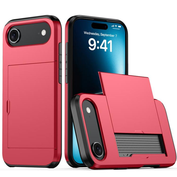 Funda para teléfono con armadura a prueba de golpes y ranura para tarjetas, For iPhone 17 Pro Max, For iPhone 17 Pro, For iPhone 17, For iPhone Air, iPhone 16e, For iPhone 16 Pro Max, For iPhone 16 Pro, For iPhone 16 Plus