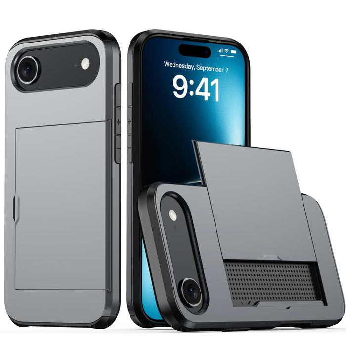 Funda para teléfono con armadura a prueba de golpes y ranura para tarjetas, For iPhone 17 Pro Max, For iPhone 17 Pro, For iPhone 17, For iPhone Air, iPhone 16e, For iPhone 16 Pro Max, For iPhone 16 Pro, For iPhone 16 Plus