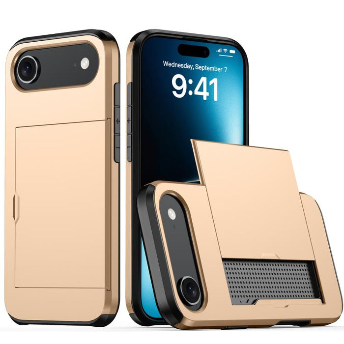 Funda para teléfono con armadura a prueba de golpes y ranura para tarjetas, For iPhone 17 Pro Max, For iPhone 17 Pro, For iPhone 17, For iPhone Air, iPhone 16e, For iPhone 16 Pro Max, For iPhone 16 Pro, For iPhone 16 Plus