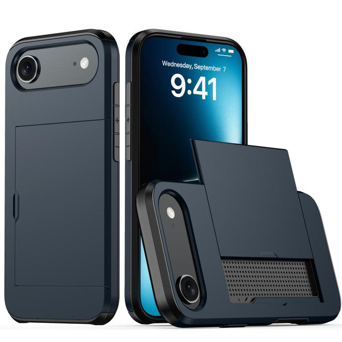 Funda para teléfono con armadura a prueba de golpes y ranura para tarjetas, For iPhone 17 Pro Max, For iPhone 17 Pro, For iPhone 17, For iPhone Air, iPhone 16e, For iPhone 16 Pro Max, For iPhone 16 Pro, For iPhone 16 Plus