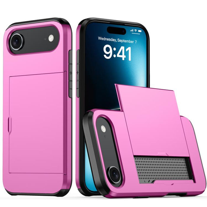 Funda para teléfono con armadura a prueba de golpes y ranura para tarjetas, For iPhone 17 Pro Max, For iPhone 17 Pro, For iPhone 17, For iPhone Air, iPhone 16e, For iPhone 16 Pro Max, For iPhone 16 Pro, For iPhone 16 Plus