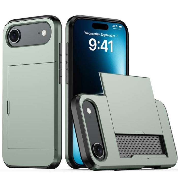 Funda para teléfono con armadura a prueba de golpes y ranura para tarjetas, For iPhone 17 Pro Max, For iPhone 17 Pro, For iPhone 17, For iPhone Air, iPhone 16e, For iPhone 16 Pro Max, For iPhone 16 Pro, For iPhone 16 Plus