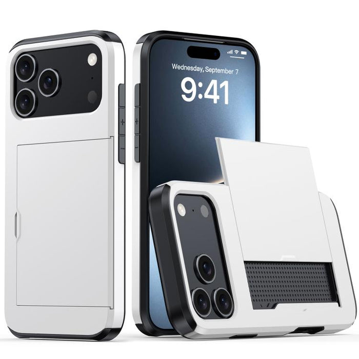 Funda para teléfono con armadura a prueba de golpes y ranura para tarjetas, For iPhone 17 Pro Max, For iPhone 17 Pro, For iPhone 17, For iPhone Air, iPhone 16e, For iPhone 16 Pro Max, For iPhone 16 Pro, For iPhone 16 Plus