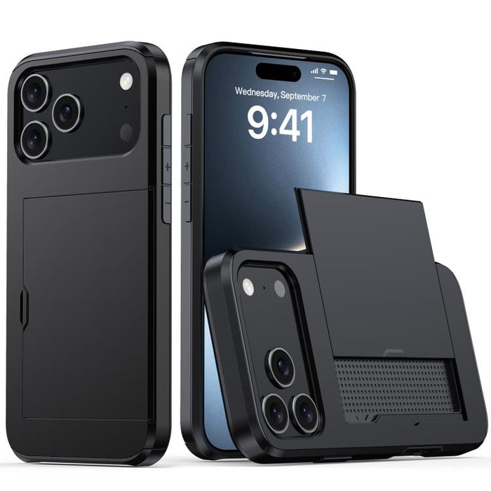 Funda para teléfono con armadura a prueba de golpes y ranura para tarjetas, For iPhone 17 Pro Max, For iPhone 17 Pro, For iPhone 17, For iPhone Air, iPhone 16e, For iPhone 16 Pro Max, For iPhone 16 Pro, For iPhone 16 Plus