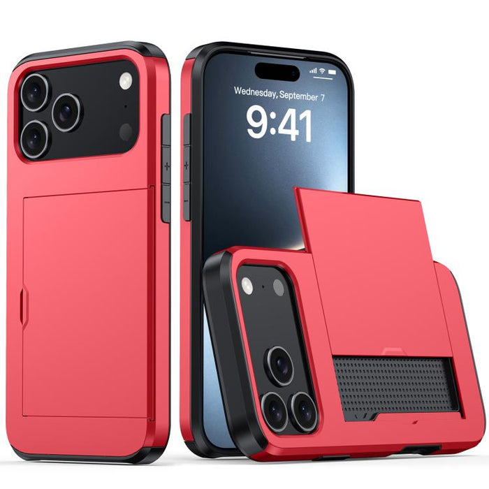 Funda para teléfono con armadura a prueba de golpes y ranura para tarjetas, For iPhone 17 Pro Max, For iPhone 17 Pro, For iPhone 17, For iPhone Air, iPhone 16e, For iPhone 16 Pro Max, For iPhone 16 Pro, For iPhone 16 Plus