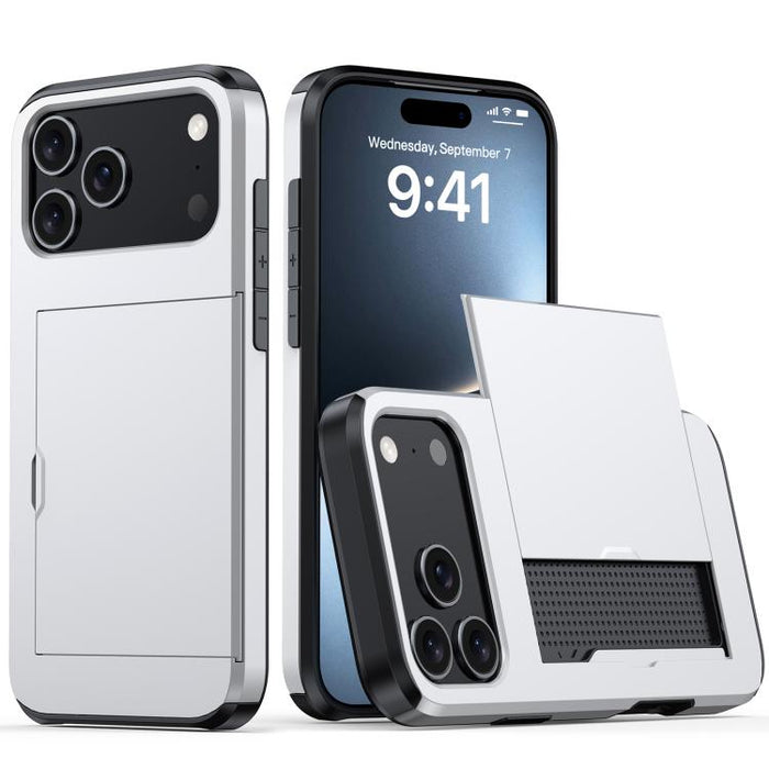 Funda para teléfono con armadura a prueba de golpes y ranura para tarjetas, For iPhone 17 Pro Max, For iPhone 17 Pro, For iPhone 17, For iPhone Air, iPhone 16e, For iPhone 16 Pro Max, For iPhone 16 Pro, For iPhone 16 Plus