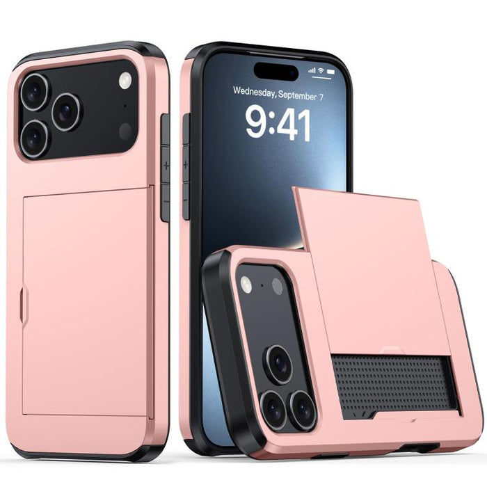 Funda para teléfono con armadura a prueba de golpes y ranura para tarjetas, For iPhone 17 Pro Max, For iPhone 17 Pro, For iPhone 17, For iPhone Air, iPhone 16e, For iPhone 16 Pro Max, For iPhone 16 Pro, For iPhone 16 Plus