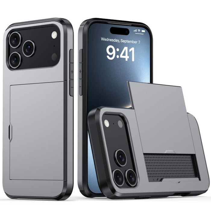 Funda para teléfono con armadura a prueba de golpes y ranura para tarjetas, For iPhone 17 Pro Max, For iPhone 17 Pro, For iPhone 17, For iPhone Air, iPhone 16e, For iPhone 16 Pro Max, For iPhone 16 Pro, For iPhone 16 Plus