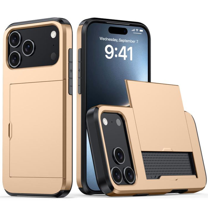 Funda para teléfono con armadura a prueba de golpes y ranura para tarjetas, For iPhone 17 Pro Max, For iPhone 17 Pro, For iPhone 17, For iPhone Air, iPhone 16e, For iPhone 16 Pro Max, For iPhone 16 Pro, For iPhone 16 Plus