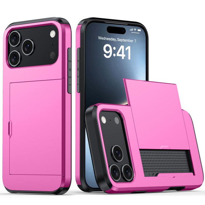 Funda para teléfono con armadura a prueba de golpes y ranura para tarjetas, For iPhone 17 Pro Max, For iPhone 17 Pro, For iPhone 17, For iPhone Air, iPhone 16e, For iPhone 16 Pro Max, For iPhone 16 Pro, For iPhone 16 Plus