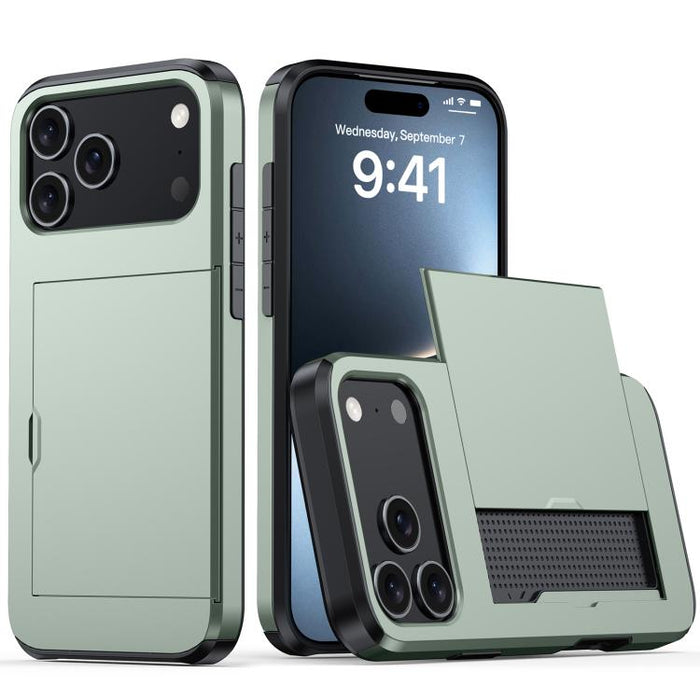 Funda para teléfono con armadura a prueba de golpes y ranura para tarjetas, For iPhone 17 Pro Max, For iPhone 17 Pro, For iPhone 17, For iPhone Air, iPhone 16e, For iPhone 16 Pro Max, For iPhone 16 Pro, For iPhone 16 Plus