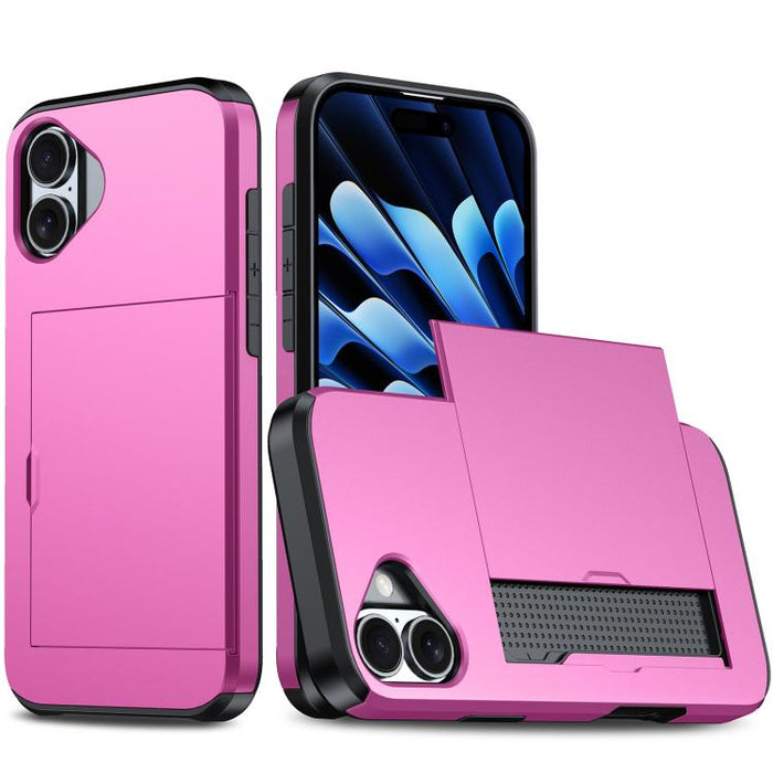 Funda para teléfono con armadura a prueba de golpes y ranura para tarjetas, For iPhone 17 Pro Max, For iPhone 17 Pro, For iPhone 17, For iPhone Air, iPhone 16e, For iPhone 16 Pro Max, For iPhone 16 Pro, For iPhone 16 Plus
