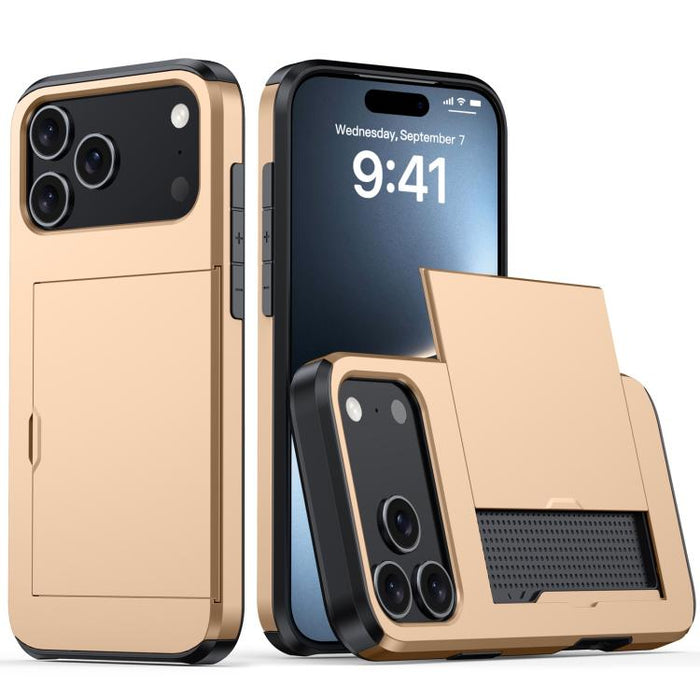 Funda para teléfono con armadura a prueba de golpes y ranura para tarjetas, For iPhone 17 Pro Max, For iPhone 17 Pro, For iPhone 17, For iPhone Air, iPhone 16e, For iPhone 16 Pro Max, For iPhone 16 Pro, For iPhone 16 Plus