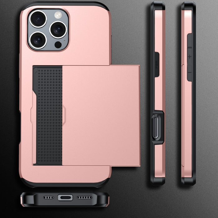 Funda para teléfono con armadura a prueba de golpes y ranura para tarjetas, For iPhone 17 Pro Max, For iPhone 17 Pro, For iPhone 17, For iPhone Air, iPhone 16e, For iPhone 16 Pro Max, For iPhone 16 Pro, For iPhone 16 Plus