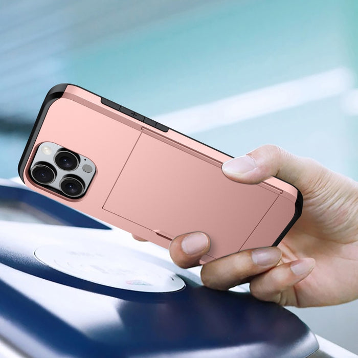 Funda para teléfono con armadura a prueba de golpes y ranura para tarjetas, For iPhone 16