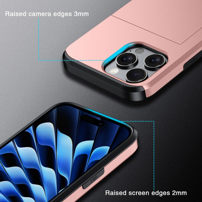 Funda para teléfono con armadura a prueba de golpes y ranura para tarjetas, For iPhone 16