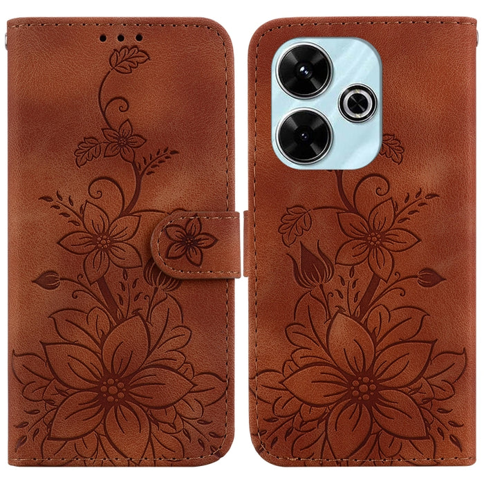 Funda para teléfono de piel con relieve Lily, For Redmi K80 / K80 Pro / Xiaomi Poco F7 Pro, For Redmi Note 14 4G 164.84mm, For Redmi Turbo 4 / Xiaomi Poco X7 Pro, For Redmi Note 14 4G 163.25mm, For Redmi Note 14 5G, For Redmi Note 14 Pro / Note 14 Pro+...