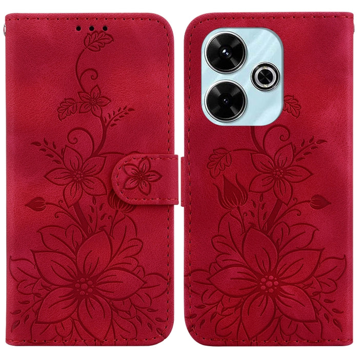 Funda para teléfono de piel con relieve Lily, For Redmi K80 / K80 Pro / Xiaomi Poco F7 Pro, For Redmi Note 14 4G 164.84mm, For Redmi Turbo 4 / Xiaomi Poco X7 Pro, For Redmi Note 14 4G 163.25mm, For Redmi Note 14 5G, For Redmi Note 14 Pro / Note 14 Pro+...
