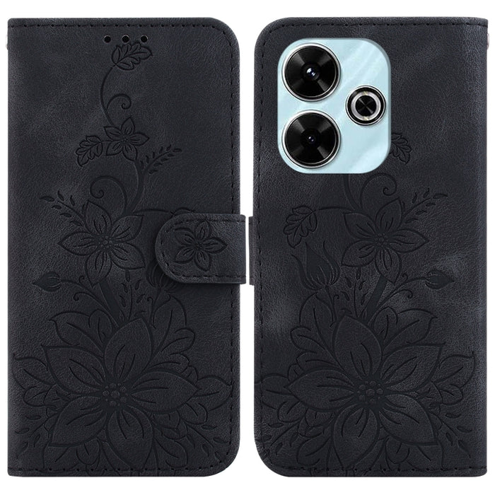 Funda para teléfono de piel con relieve Lily, For Redmi K80 / K80 Pro / Xiaomi Poco F7 Pro, For Redmi Note 14 4G 164.84mm, For Redmi Turbo 4 / Xiaomi Poco X7 Pro, For Redmi Note 14 4G 163.25mm, For Redmi Note 14 5G, For Redmi Note 14 Pro / Note 14 Pro+...
