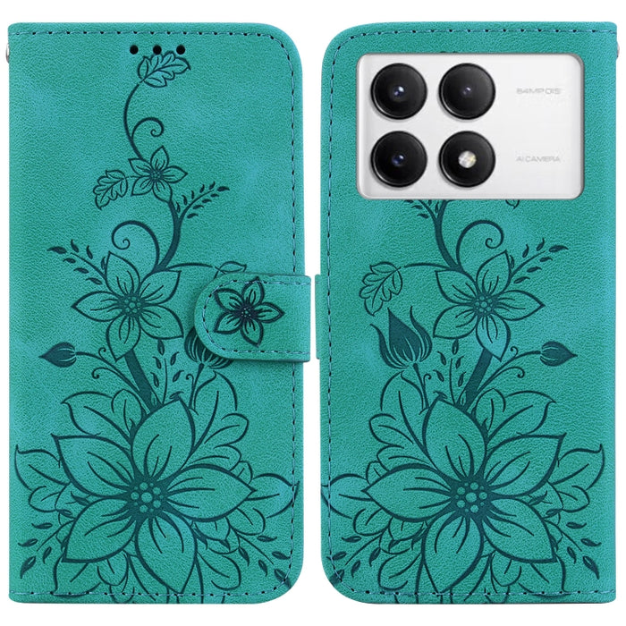 Funda para teléfono de piel con relieve Lily, For Redmi K80 / K80 Pro / Xiaomi Poco F7 Pro, For Redmi Note 14 4G 164.84mm, For Redmi Turbo 4 / Xiaomi Poco X7 Pro, For Redmi Note 14 4G 163.25mm, For Redmi Note 14 5G, For Redmi Note 14 Pro / Note 14 Pro+...