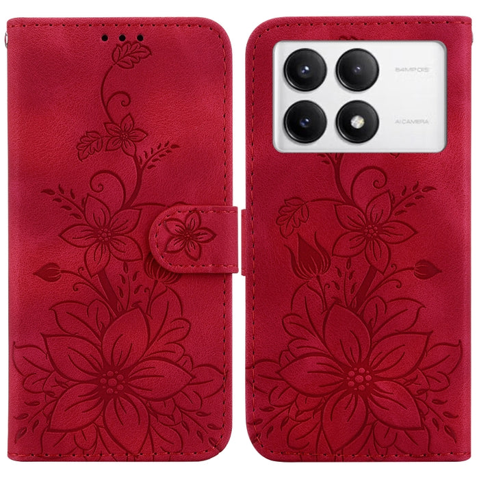 Funda para teléfono de piel con relieve Lily, For Redmi K80 / K80 Pro / Xiaomi Poco F7 Pro, For Redmi Note 14 4G 164.84mm, For Redmi Turbo 4 / Xiaomi Poco X7 Pro, For Redmi Note 14 4G 163.25mm, For Redmi Note 14 5G, For Redmi Note 14 Pro / Note 14 Pro+...