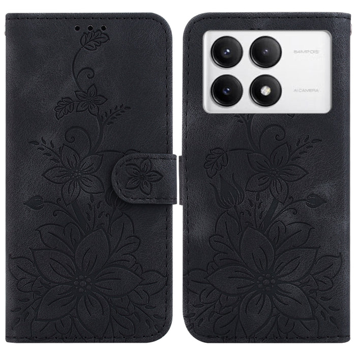 Funda para teléfono de piel con relieve Lily, For Redmi K80 / K80 Pro / Xiaomi Poco F7 Pro, For Redmi Note 14 4G 164.84mm, For Redmi Turbo 4 / Xiaomi Poco X7 Pro, For Redmi Note 14 4G 163.25mm, For Redmi Note 14 5G, For Redmi Note 14 Pro / Note 14 Pro+...
