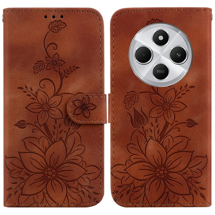 Funda para teléfono de piel con relieve Lily, For Redmi K80 / K80 Pro / Xiaomi Poco F7 Pro, For Redmi Note 14 4G 164.84mm, For Redmi Turbo 4 / Xiaomi Poco X7 Pro, For Redmi Note 14 4G 163.25mm, For Redmi Note 14 5G, For Redmi Note 14 Pro / Note 14 Pro+...