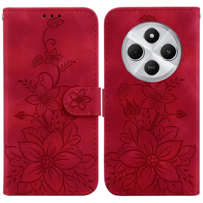 Funda para teléfono de piel con relieve Lily, For Redmi K80 / K80 Pro / Xiaomi Poco F7 Pro, For Redmi Note 14 4G 164.84mm, For Redmi Turbo 4 / Xiaomi Poco X7 Pro, For Redmi Note 14 4G 163.25mm, For Redmi Note 14 5G, For Redmi Note 14 Pro / Note 14 Pro+...