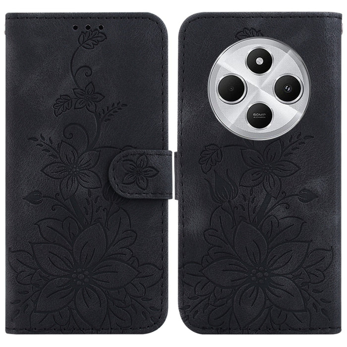 Funda para teléfono de piel con relieve Lily, For Redmi K80 / K80 Pro / Xiaomi Poco F7 Pro, For Redmi Note 14 4G 164.84mm, For Redmi Turbo 4 / Xiaomi Poco X7 Pro, For Redmi Note 14 4G 163.25mm, For Redmi Note 14 5G, For Redmi Note 14 Pro / Note 14 Pro+...