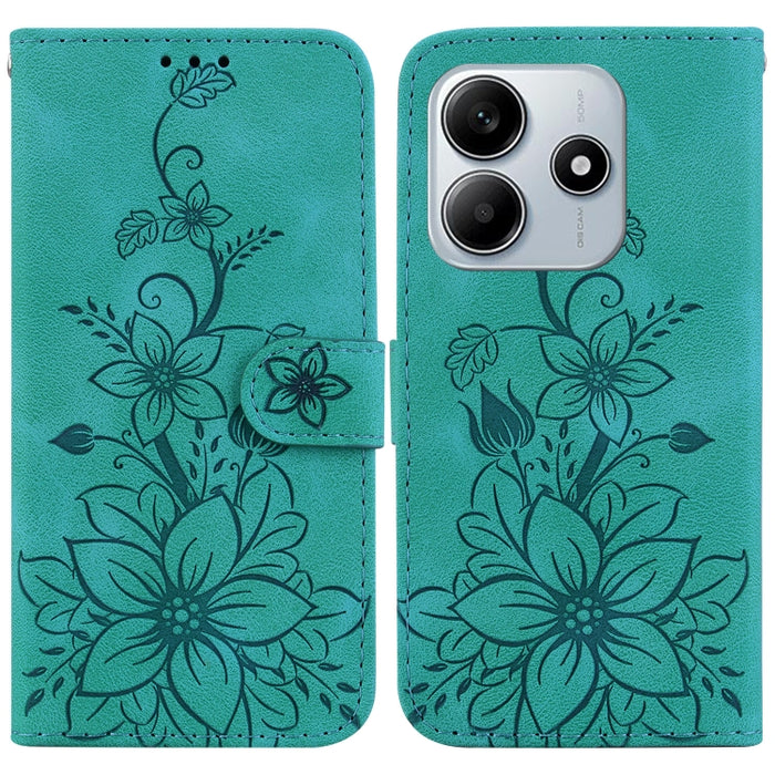 Funda para teléfono de piel con relieve Lily, For Redmi K80 / K80 Pro / Xiaomi Poco F7 Pro, For Redmi Note 14 4G 164.84mm, For Redmi Turbo 4 / Xiaomi Poco X7 Pro, For Redmi Note 14 4G 163.25mm, For Redmi Note 14 5G, For Redmi Note 14 Pro / Note 14 Pro+...