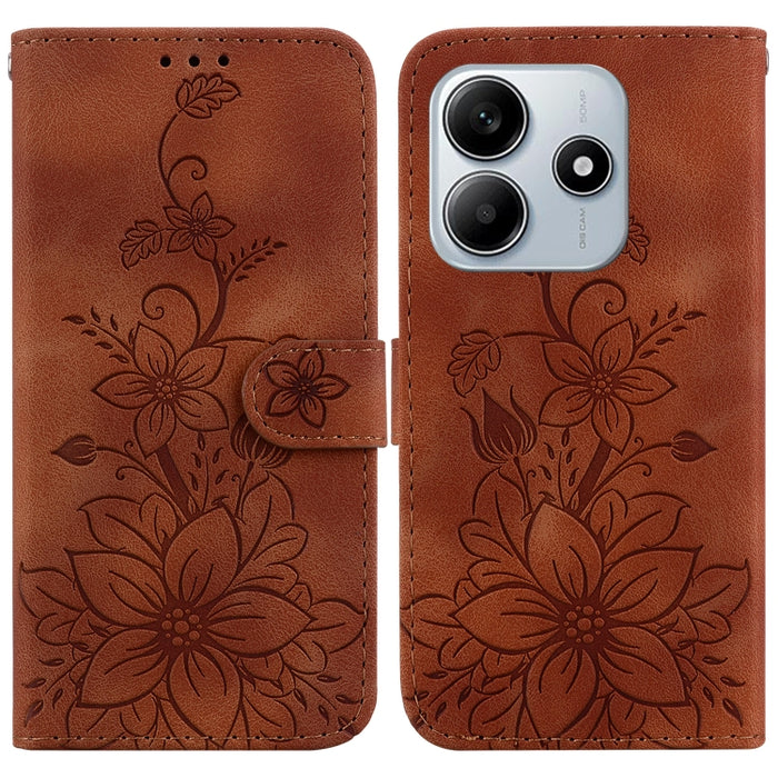 Funda para teléfono de piel con relieve Lily, For Redmi K80 / K80 Pro / Xiaomi Poco F7 Pro, For Redmi Note 14 4G 164.84mm, For Redmi Turbo 4 / Xiaomi Poco X7 Pro, For Redmi Note 14 4G 163.25mm, For Redmi Note 14 5G, For Redmi Note 14 Pro / Note 14 Pro+...