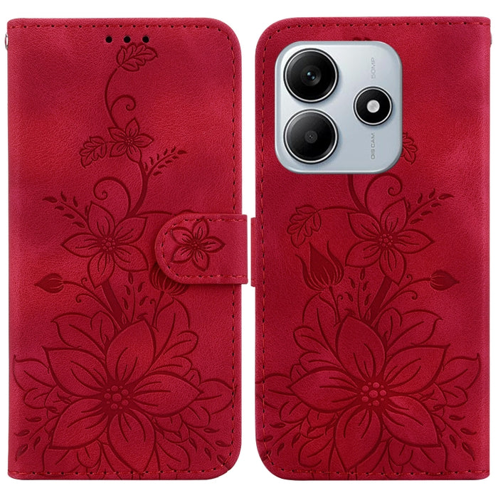 Funda para teléfono de piel con relieve Lily, For Redmi K80 / K80 Pro / Xiaomi Poco F7 Pro, For Redmi Note 14 4G 164.84mm, For Redmi Turbo 4 / Xiaomi Poco X7 Pro, For Redmi Note 14 4G 163.25mm, For Redmi Note 14 5G, For Redmi Note 14 Pro / Note 14 Pro+...