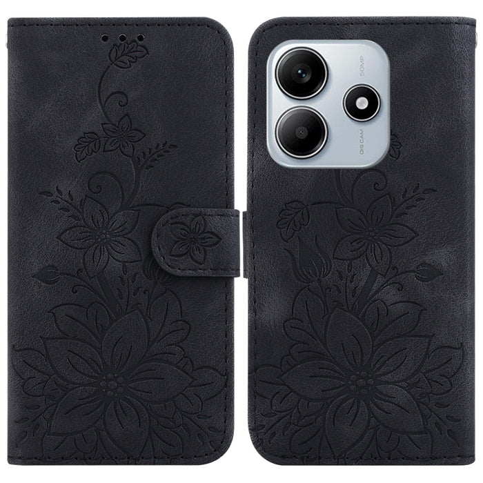 Funda para teléfono de piel con relieve Lily, For Redmi K80 / K80 Pro / Xiaomi Poco F7 Pro, For Redmi Note 14 4G 164.84mm, For Redmi Turbo 4 / Xiaomi Poco X7 Pro, For Redmi Note 14 4G 163.25mm, For Redmi Note 14 5G, For Redmi Note 14 Pro / Note 14 Pro+...