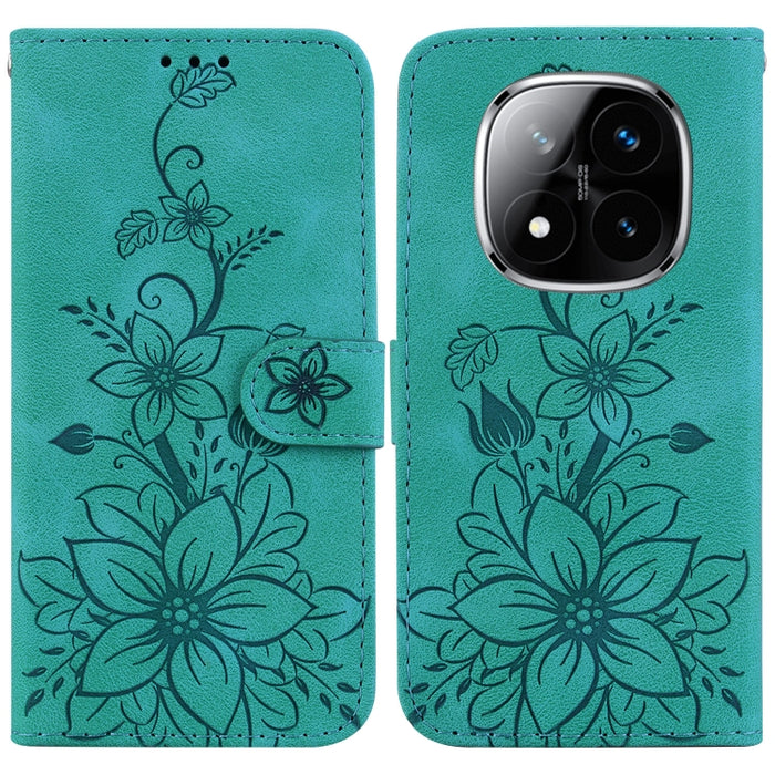 Funda para teléfono de piel con relieve Lily, For Redmi K80 / K80 Pro / Xiaomi Poco F7 Pro, For Redmi Note 14 4G 164.84mm, For Redmi Turbo 4 / Xiaomi Poco X7 Pro, For Redmi Note 14 4G 163.25mm, For Redmi Note 14 5G, For Redmi Note 14 Pro / Note 14 Pro+...
