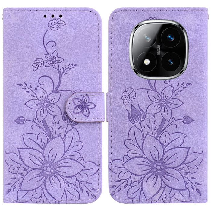 Funda para teléfono de piel con relieve Lily, For Redmi K80 / K80 Pro / Xiaomi Poco F7 Pro, For Redmi Note 14 4G 164.84mm, For Redmi Turbo 4 / Xiaomi Poco X7 Pro, For Redmi Note 14 4G 163.25mm, For Redmi Note 14 5G, For Redmi Note 14 Pro / Note 14 Pro+...
