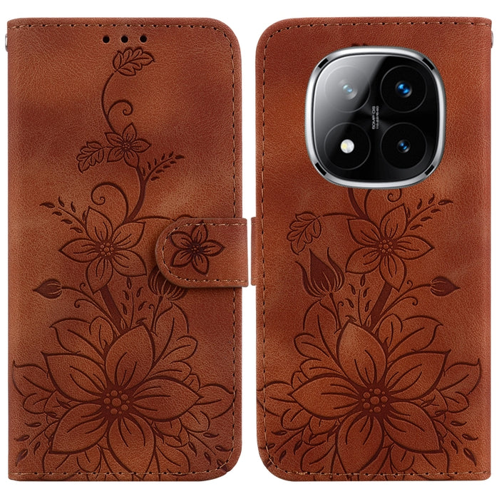 Funda para teléfono de piel con relieve Lily, For Redmi K80 / K80 Pro / Xiaomi Poco F7 Pro, For Redmi Note 14 4G 164.84mm, For Redmi Turbo 4 / Xiaomi Poco X7 Pro, For Redmi Note 14 4G 163.25mm, For Redmi Note 14 5G, For Redmi Note 14 Pro / Note 14 Pro+...